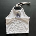 Brandy Melville  JOHN GALT White Halter Tank Top Embroidery Dragon One Size EUC Photo 2