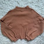 SO  mock-neck bishop long sleeve orange top Photo 0