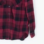 Garage  Womens Medium Flannel Hoodie Long Sleeve Plaid Button Up Shirt Streetwear Photo 2