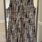 Calvin Klein  Beige & Black Sleeveless Zip Front Pullover Dress * sz Medium Photo 0