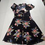 LPA  Button Up Midi Dress in Midnight Roses XL Photo 2