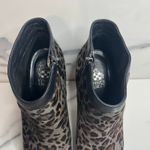 Vince Camuto Women's Gray/Black Leopard Calf Hair Kevia Peep-Toe Booties Sz 9 Photo 2