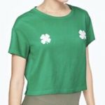 PINK - Victoria's Secret PINK VICTORIA’S SECRET Green Crop Top Medium Irish Clovers St. Patrick’s Day Photo 9