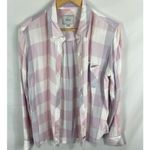 Rails  Hunter Long Sleeve Plaid Blouse in Lavender Blossom White Size Medium Photo 2