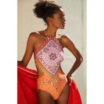 Farm Rio NEW  Halter Cutout One-Piece Swimsuit Bandana Print Size Small Photo 1