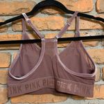 PINK - Victoria's Secret  Women's Crushed Velvet V-Neck Racerback Sports Bra Pink S Photo 1