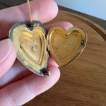 EXQUISITE ANTIQUE ART NOUVEAU GOLD FILL LARGE SHIELD Heart LOCKET NECKLACE Photo 7