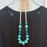 Loft Turquoise Beaded Necklace with Rope and Tassel detail Photo 0