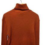 Nine Bull Womens Turtleneck Sweater XL Rust Cable Knit Minimalist Cozy Parisian Orange Photo 5