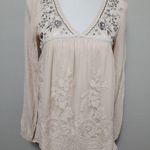 Buckle  Jolt cream embroidered lace crinkle blouse size small Photo 0