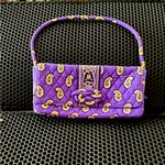 Vera Bradley  Purple Paisley Quilted Clutch Photo 0