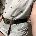 Marjorie Baer vintage braided Belt with metal buckle and beaded fringe detail Black Photo 11