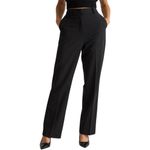 Quince NWT  Italian Wool Tailored Straight Leg Pants Black Trousers Size 0 Photo 3
