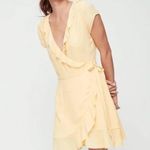 Aritzia Sunday Best Savoy Yellow Ruffle V-Neck Wrap Mini Dress Short Sleeve 10 Photo 1