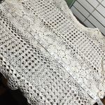 Hand made Vintage Cream Crochet Floral Top XL boho cottagecore farmhouse Photo 6