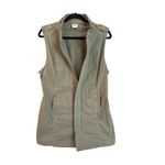 CAbi Explorer Army Green Long Utility Vest Size Small 5101 Military Womens Zip Photo 1