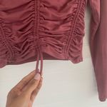 Bar III  Pink Ruched V-Neck Long Sleeve Top Size XS Photo 5