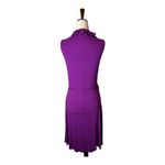 Boden Dress Women 8 Purple Ruffle Neck Jersey Sleeveless Wrap Mini Preppy Boho Photo 3