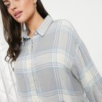 American Eagle AE Oversized Babydoll Plaid Shirt Photo 1