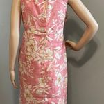 Jessica Howard Linen Pink and Cream Tropical Floral Dress Size Small Photo 1
