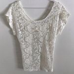 Delia's Off White Open Back Lace Tee Photo 0