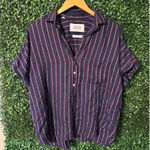 Grayson The Artist SS Short Sleeved Blue and Red Striped Button Down Shirt Size Photo 0