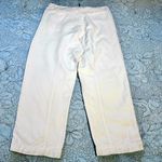 ZARA  Cotton Linen Blend Oyster White High Waist Ankle Crop Pants NEW! Sz M💛 Photo 7
