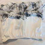 Ali & Kris  Aztec Print Crop Top Size Medium White Black Sheer Layer Geometric Photo 7