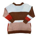 Lush Clothing Lush cream red camel Colorblock v-neck sweater women’s size large Photo 1