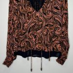 Karina Grimaldi  Women Roma Print Blouse Top Size‎ Medium Pink Paisley Chiffon Photo 4