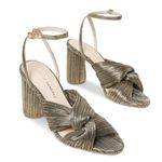 Loeffler Randall  Metallic Reed Pleated Twist Heels Sz. 12 Photo 1
