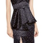 Bardot Polka Dot Printed Midnight Blue Peplum Dress Cocktail Dress Photo 0