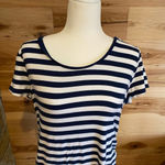 Liz Lange  Maternity navy blue‎ striped dress size Large Photo 1