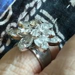 HMS Vintage Flower Ring Silver Toned Metal Silver Photo 4
