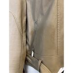 NEW Women’s Faux Leather Tan Moto Jacket XL Tan Photo 6