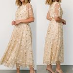 Baltic Born Arabella Embroidered Tulle Maxi Dress: Gold White Floral Event Photo 3