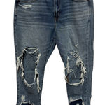 American Eagle  High Waist Girlfriend Jean Extreme Distressed Blue 12 X-Short Photo 0