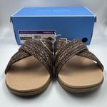 Draper James NEW  Women's Size 8 Raffia Cross Strap Slip On Sandals, “Alex” Brown Photo 4