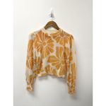 Marine layer  Alma Puff Sleeve Sweater Orange Floral Size XS Photo 1
