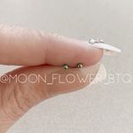 Very Tiny Rainbow Barbell Earrings 2mm Green Photo 2