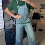 Aerie Denim Wide Leg Overalls Jumpsuit Photo 1