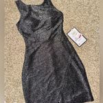 Macy's Macy’s High Neck Grey/Black Shimmer Mini Dress Photo 0