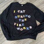 Disney Womens  vacation cry fireworks themed black crewneck sweatshirt medium Photo 0