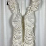 ZARA Blogger Favorite Off White Ruched Front Mini Dress Sz.S NWT Photo 12