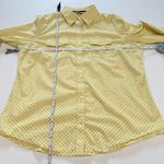 LL Bean Yellow Blue Polka Dots Long Sleeve Button Up Shirt Size LARGE Photo 6