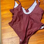Cupshe  Maroon One Piece Swimsuit with Bow Photo 1
