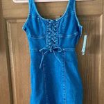 BDG Urban Outfitters Size XS Blue Denim Women's Teen Girl Lace-Up Dress NWT Photo 0
