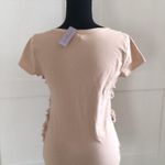 Ann Taylor ruffle decorations with gold bead t short Photo 3