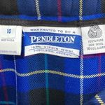 Pendleton Vintage Plaid Wool Skirt Blue Black Sz 10 Made in USA Academia Photo 3