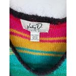 Vtg Katy D. Rainbow Stripe Mohair Blend V Neck Oversized Sweater 26/28 Dopamine Red Size undefined Photo 1
